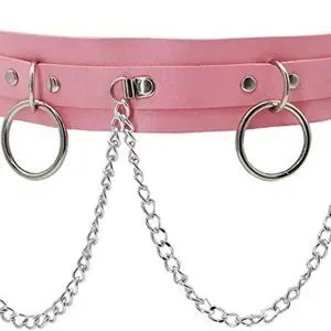 Women\'s Clear Holographic Body Chain Leather Gothic Punk Adjustable Waist Belt Women Punk Shiny Laser Dazzle Color Leather Waist Belt 2025  main image 2